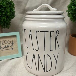Rae Dunn White Ceramic EASTER CANDY canister